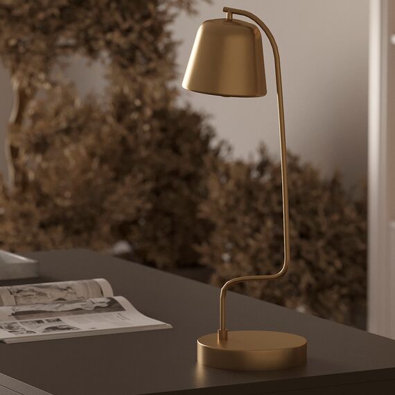 Лампа настольная Enkel Mon, 20,5х57 см, золотистая, Bergenson Bjorn, изображение 5