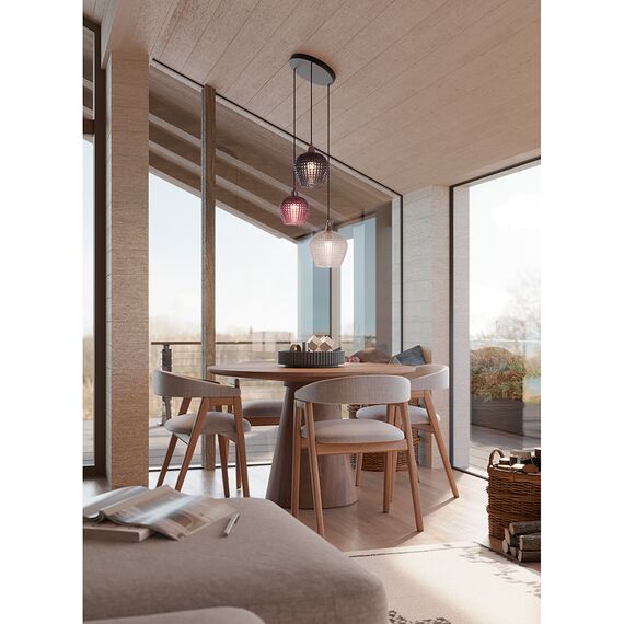 Светильник подвесной каскадный Aurora, 50 см, сливовый/серый/прозрачный, Bergenson Bjorn, изображение 7