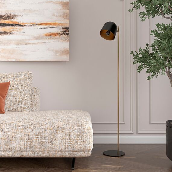 Торшер Enkel Kopp 142 см, черный/золотистый, Bergenson Bjorn, изображение 2