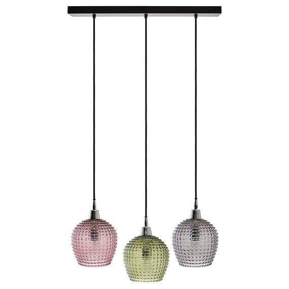 Светильник подвесной каскадный Aurora, 65x18 см, сливовый/зеленый/серый, Bergenson Bjorn