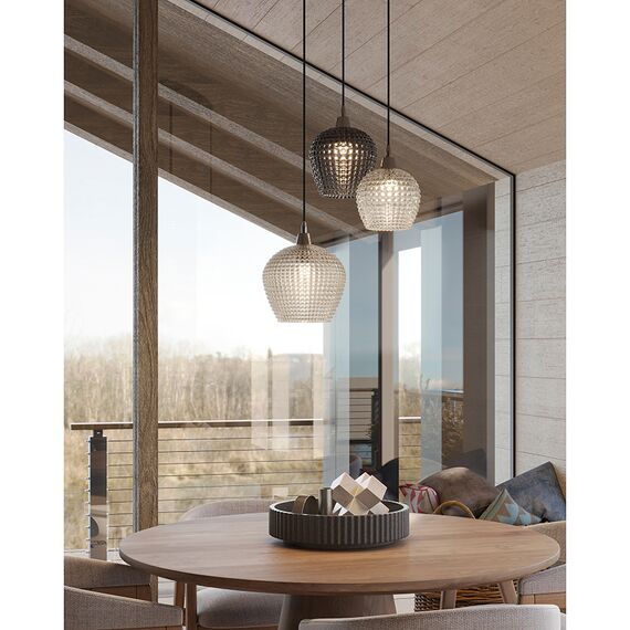 Светильник подвесной каскадный Aurora, 50 см, серый/прозрачный, Bergenson Bjorn, изображение 4