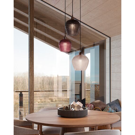 Светильник подвесной каскадный Aurora, 50 см, сливовый/серый/прозрачный, Bergenson Bjorn, изображение 6