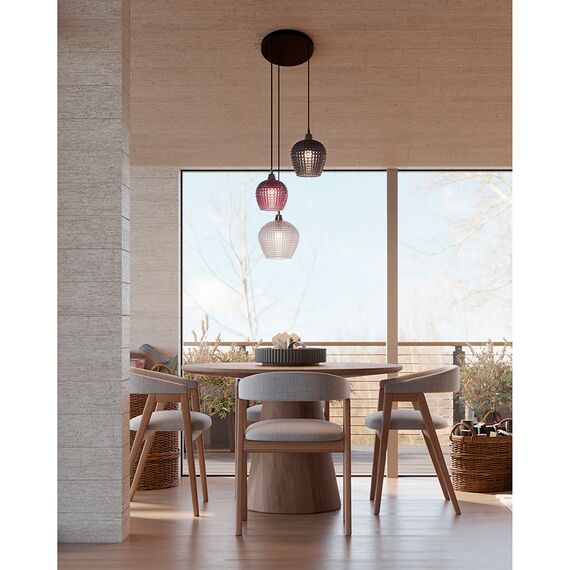 Светильник подвесной каскадный Aurora, 50 см, сливовый/серый/прозрачный, Bergenson Bjorn, изображение 8