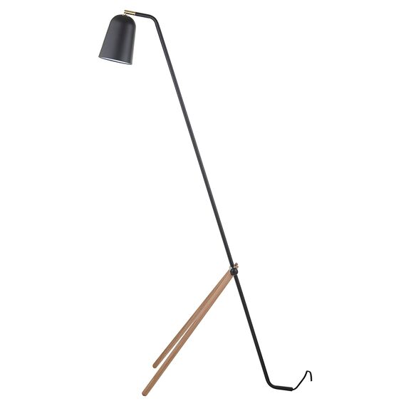 Лампа напольная (торшер) Giraffe, 138 см, дуб, черное матовое основание, Frandsen, изображение 4
