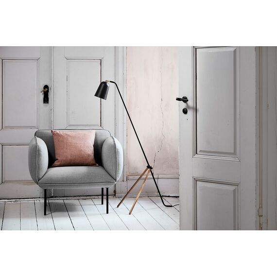 Лампа напольная (торшер) Giraffe, 138 см, дуб, черное матовое основание, Frandsen, изображение 3