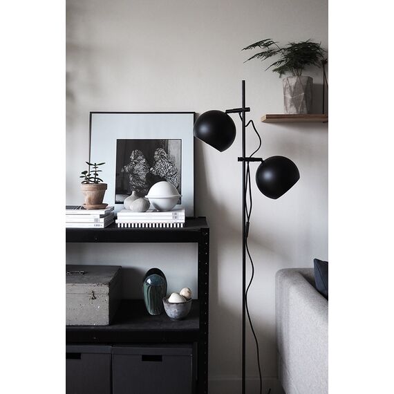 Лампа напольная (торшер) Ball Double, 149х?18 см, черная матовая, Frandsen, изображение 2